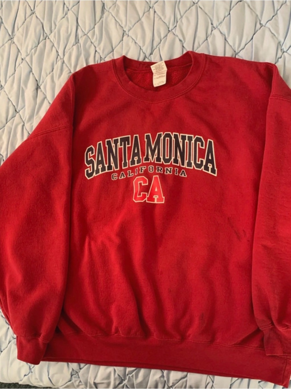 Santa Monica California Red Crewneck Sweatshirt